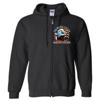 The Metric System CanT Measure Freedom Eagle Usa Flag Full Zip Hoodie