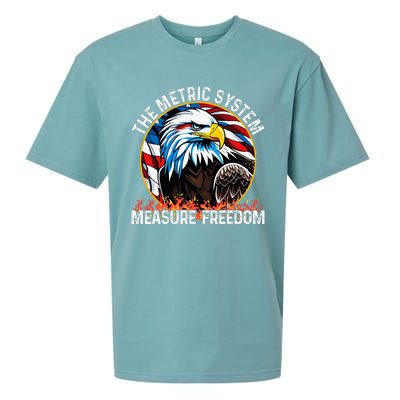 The Metric System CanT Measure Freedom Eagle Usa Flag Sueded Cloud Jersey T-Shirt