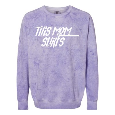 This Mom Surfs Female Surfer Surfing Surfer Gift Colorblast Crewneck Sweatshirt