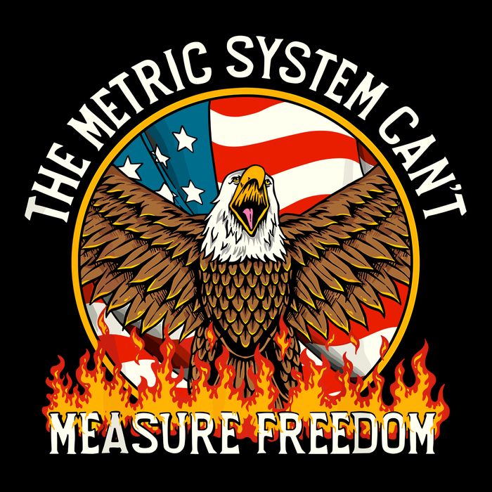 The Metric System Cant Measure Freedom Funny 4th Of July 7-Panel Snapback Hat