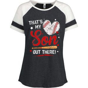 That My Son Out There Baseball Dad Mom Gift Enza Ladies Jersey Colorblock Tee