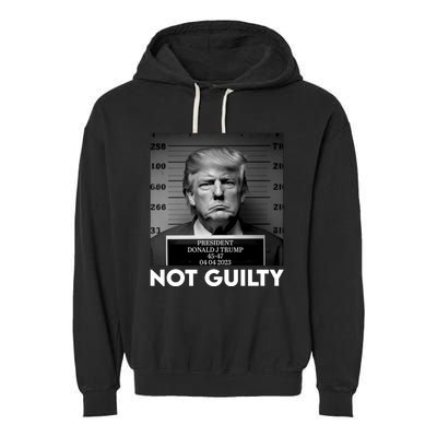 Trump Mug Shot, Trump Not Guilty Pro Trump Supporter Garment-Dyed Fleece Hoodie