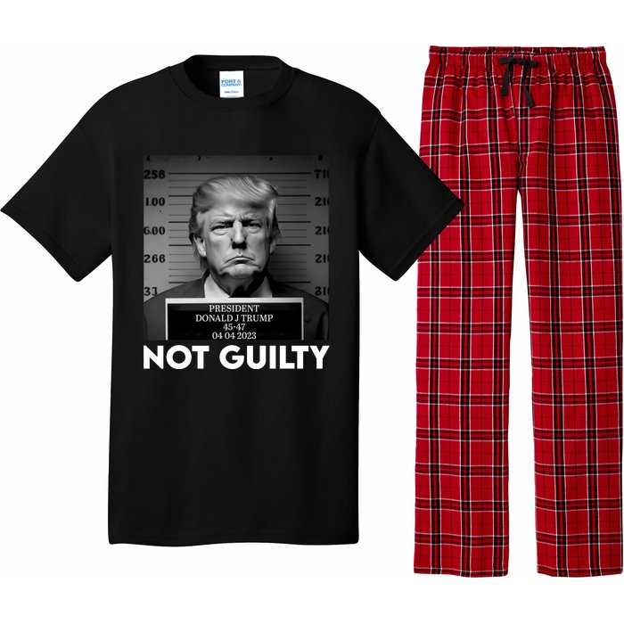 Trump Mug Shot, Trump Not Guilty Pro Trump Supporter Pajama Set