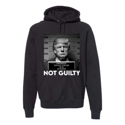 Trump Mug Shot, Trump Not Guilty Pro Trump Supporter Premium Hoodie