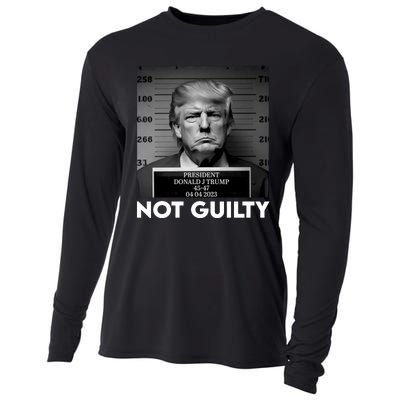 Trump Mug Shot, Trump Not Guilty Pro Trump Supporter Cooling Performance Long Sleeve Crew