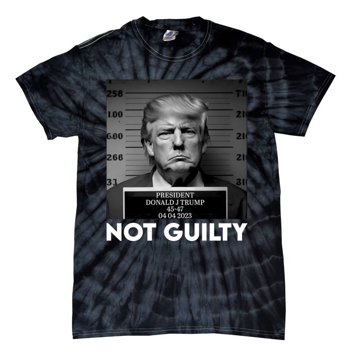 Trump Mug Shot, Trump Not Guilty Pro Trump Supporter Tie-Dye T-Shirt