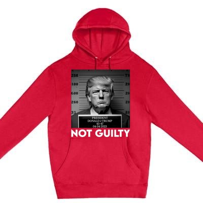 Trump Mug Shot, Trump Not Guilty Pro Trump Supporter Premium Pullover Hoodie