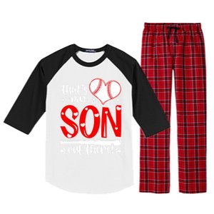 Thats My Son Baseball Mom Dad Mothers Day Gift Raglan Sleeve Pajama Set