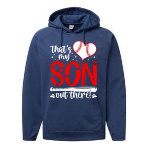 Thats My Son Baseball Mom Dad Mothers Day Gift Performance Fleece Hoodie