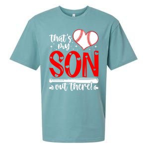 Thats My Son Baseball Mom Dad Mothers Day Gift Sueded Cloud Jersey T-Shirt