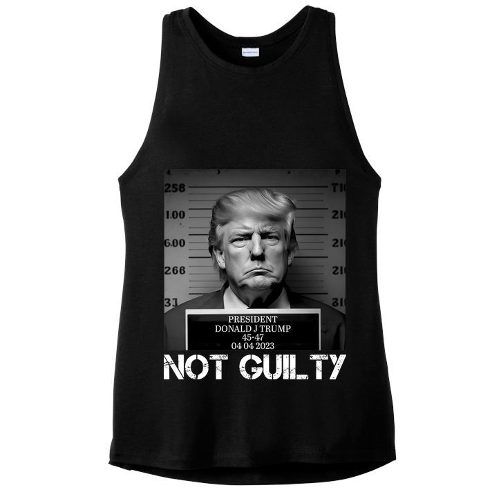 Trump Mug Shot, Trump Not Guilty Pro Trump Supporter Ladies PosiCharge Tri-Blend Wicking Tank