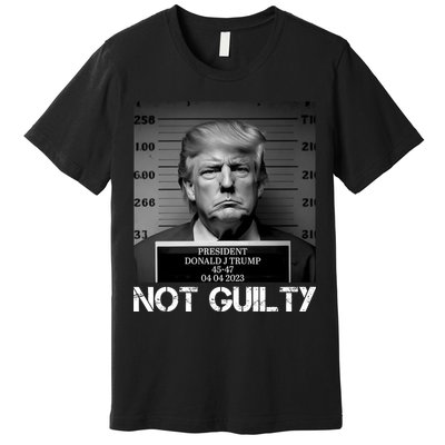 Trump Mug Shot, Trump Not Guilty Pro Trump Supporter Premium T-Shirt