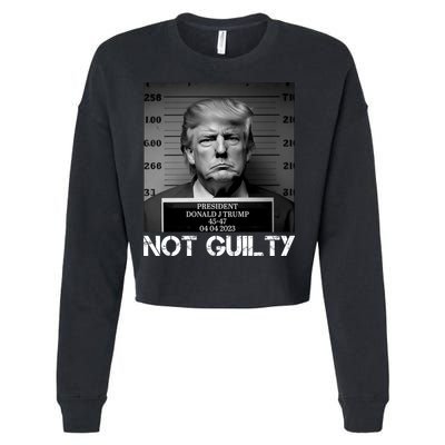 Trump Mug Shot, Trump Not Guilty Pro Trump Supporter Cropped Pullover Crew