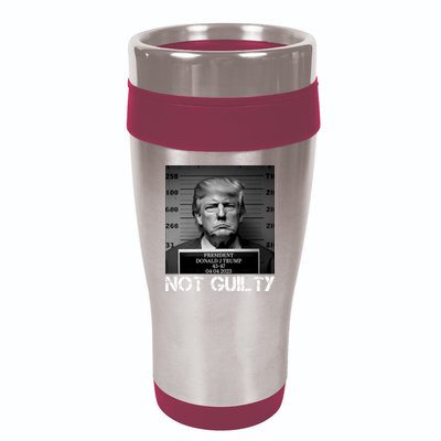 Trump Mug Shot, Trump Not Guilty Pro Trump Supporter 16oz Travel Tumbler