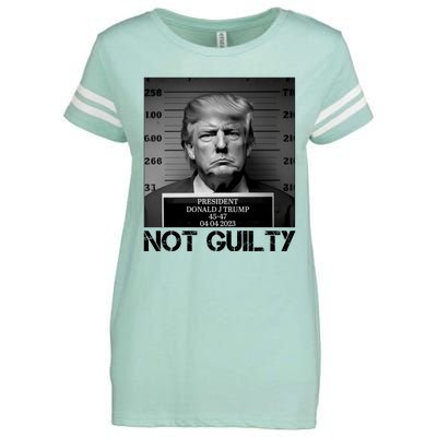 Trump Mug Shot, Trump Not Guilty Pro Trump Supporter Enza Ladies Jersey Football T-Shirt