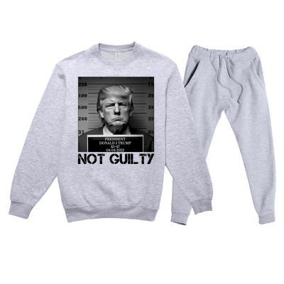 Trump Mug Shot, Trump Not Guilty Pro Trump Supporter Premium Crewneck Sweatsuit Set