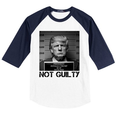 Trump Mug Shot, Trump Not Guilty Pro Trump Supporter Baseball Sleeve Shirt