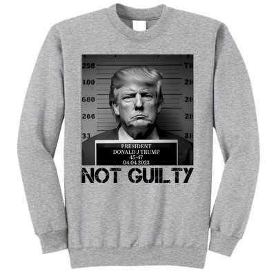 Trump Mug Shot, Trump Not Guilty Pro Trump Supporter Tall Sweatshirt