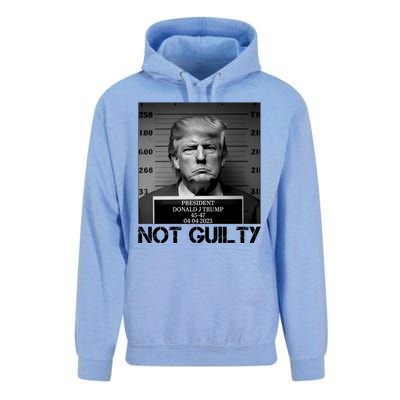 Trump Mug Shot, Trump Not Guilty Pro Trump Supporter Unisex Surf Hoodie