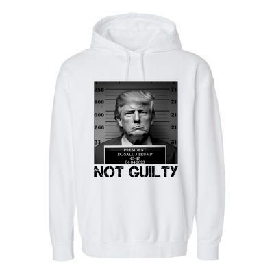 Trump Mug Shot, Trump Not Guilty Pro Trump Supporter Garment-Dyed Fleece Hoodie