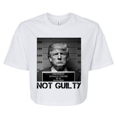 Trump Mug Shot, Trump Not Guilty Pro Trump Supporter Bella+Canvas Jersey Crop Tee