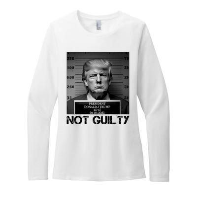 Trump Mug Shot, Trump Not Guilty Pro Trump Supporter Womens CVC Long Sleeve Shirt