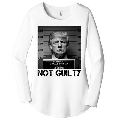 Trump Mug Shot, Trump Not Guilty Pro Trump Supporter Women's Perfect Tri Tunic Long Sleeve Shirt