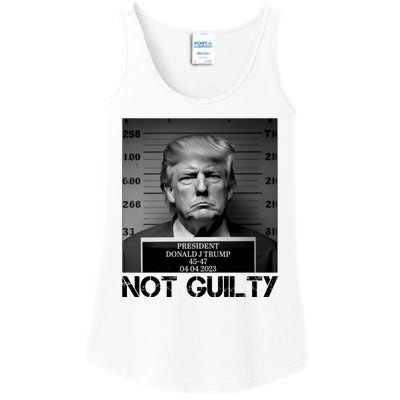 Trump Mug Shot, Trump Not Guilty Pro Trump Supporter Ladies Essential Tank