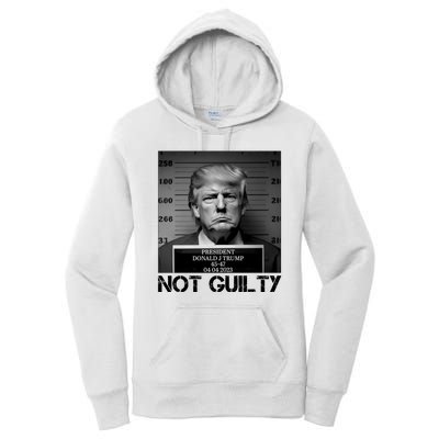 Trump Mug Shot, Trump Not Guilty Pro Trump Supporter Women's Pullover Hoodie