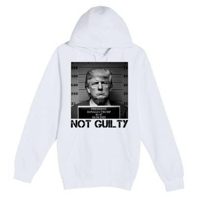 Trump Mug Shot, Trump Not Guilty Pro Trump Supporter Premium Pullover Hoodie