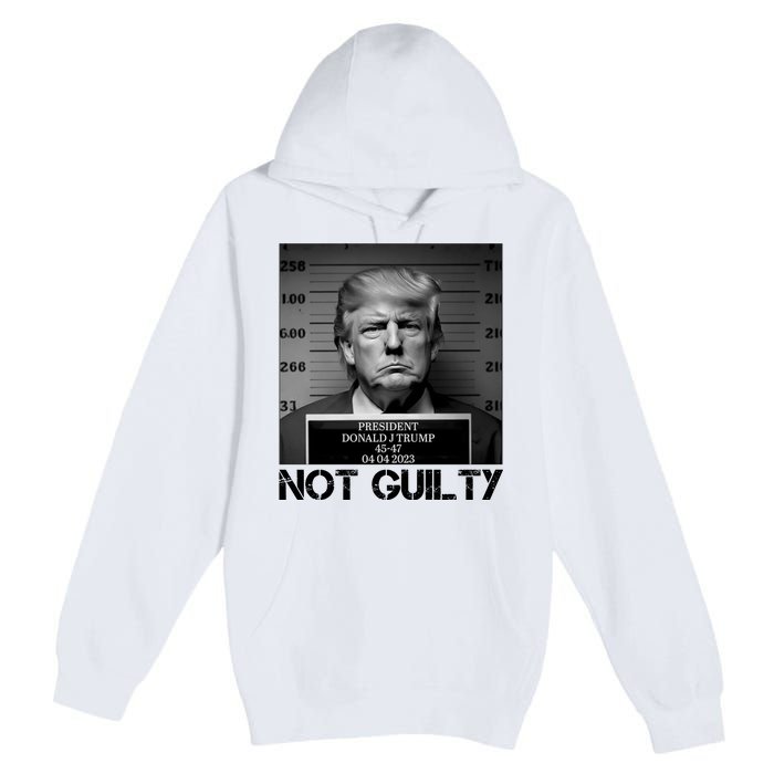 Trump Mug Shot, Trump Not Guilty Pro Trump Supporter Premium Pullover Hoodie