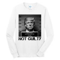 Trump Mug Shot, Trump Not Guilty Pro Trump Supporter Tall Long Sleeve T-Shirt