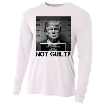 Trump Mug Shot, Trump Not Guilty Pro Trump Supporter Cooling Performance Long Sleeve Crew