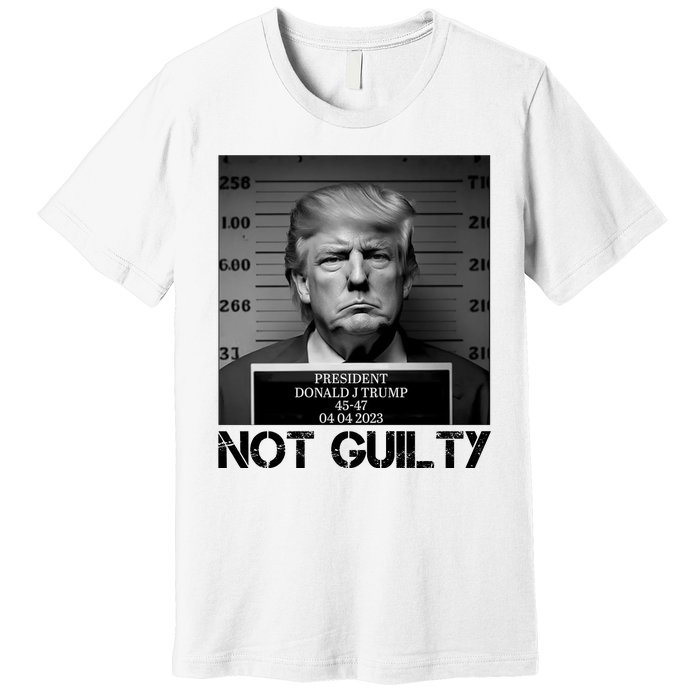 Trump Mug Shot, Trump Not Guilty Pro Trump Supporter Premium T-Shirt