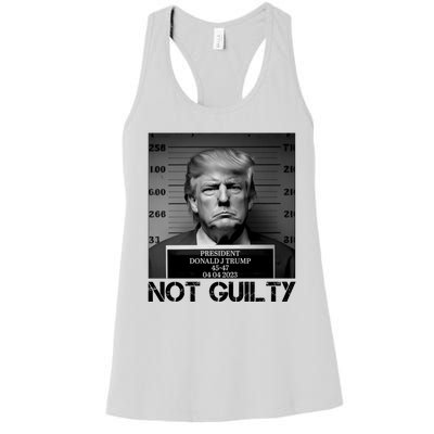 Trump Mug Shot, Trump Not Guilty Pro Trump Supporter Women's Racerback Tank