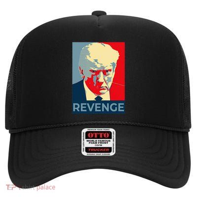 Trump Mug Shot Revenge High Crown Mesh Back Trucker Hat