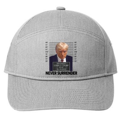 Trump Mug Shot Donald Trump Mug Shot Never Surrender 7-Panel Snapback Hat