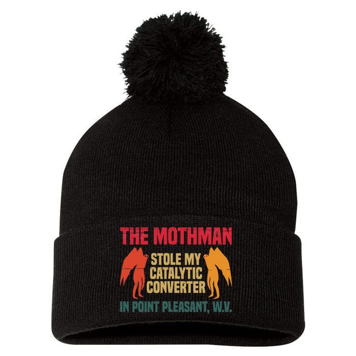 The Mothman Stole My Catalytic Converter In Point Pom Pom 12in Knit Beanie