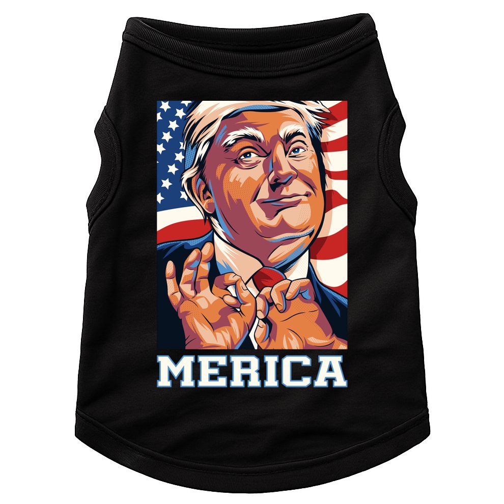 Trump Merica Sarcastic Funny Poster Art Gift Doggie Tank