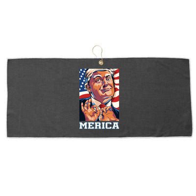 Trump Merica Sarcastic Funny Poster Art Gift Large Microfiber Waffle Golf Towel