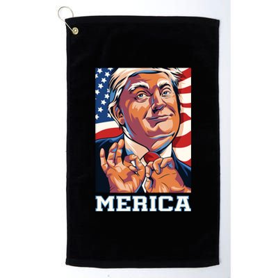 Trump Merica Sarcastic Funny Poster Art Gift Platinum Collection Golf Towel