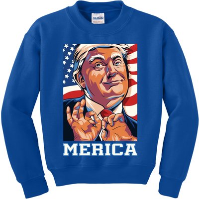 Trump Merica Sarcastic Funny Poster Art Gift Kids Sweatshirt
