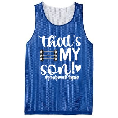 That's My Son Proud Powerlifting Mom Gift Mesh Reversible Basketball Jersey Tank