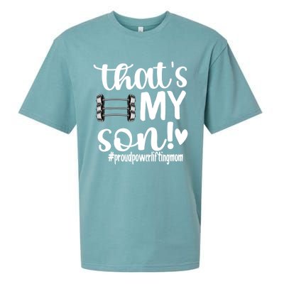 That's My Son Proud Powerlifting Mom Gift Sueded Cloud Jersey T-Shirt