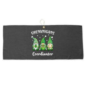 Teacher Mom St Patricks Day Shenanigans Coordinator Gnome Large Microfiber Waffle Golf Towel