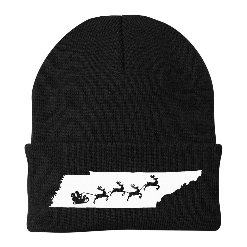 Tennessee Map Santa Christmas Reindeer Xmas Beanie