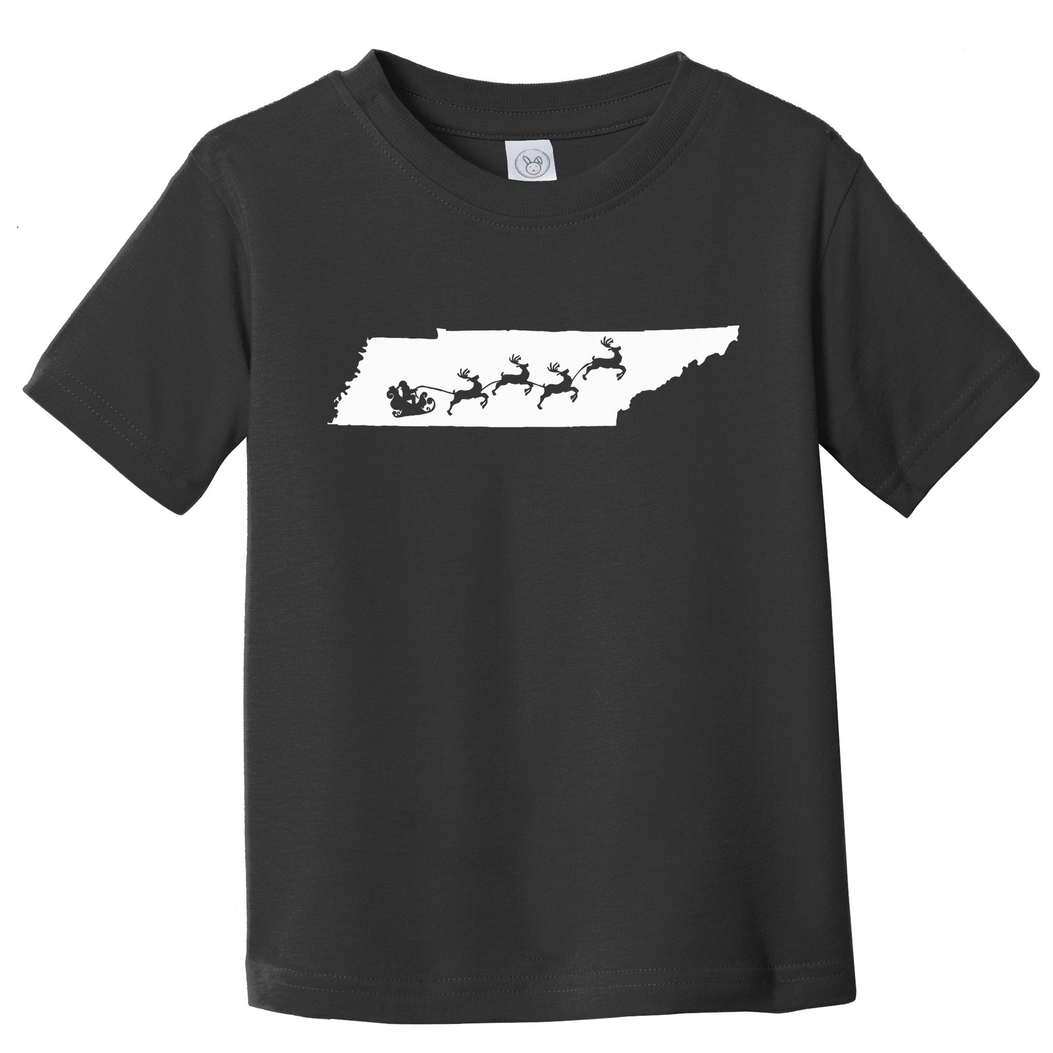 Tennessee Map Santa Christmas Reindeer Xmas Toddler T-Shirt