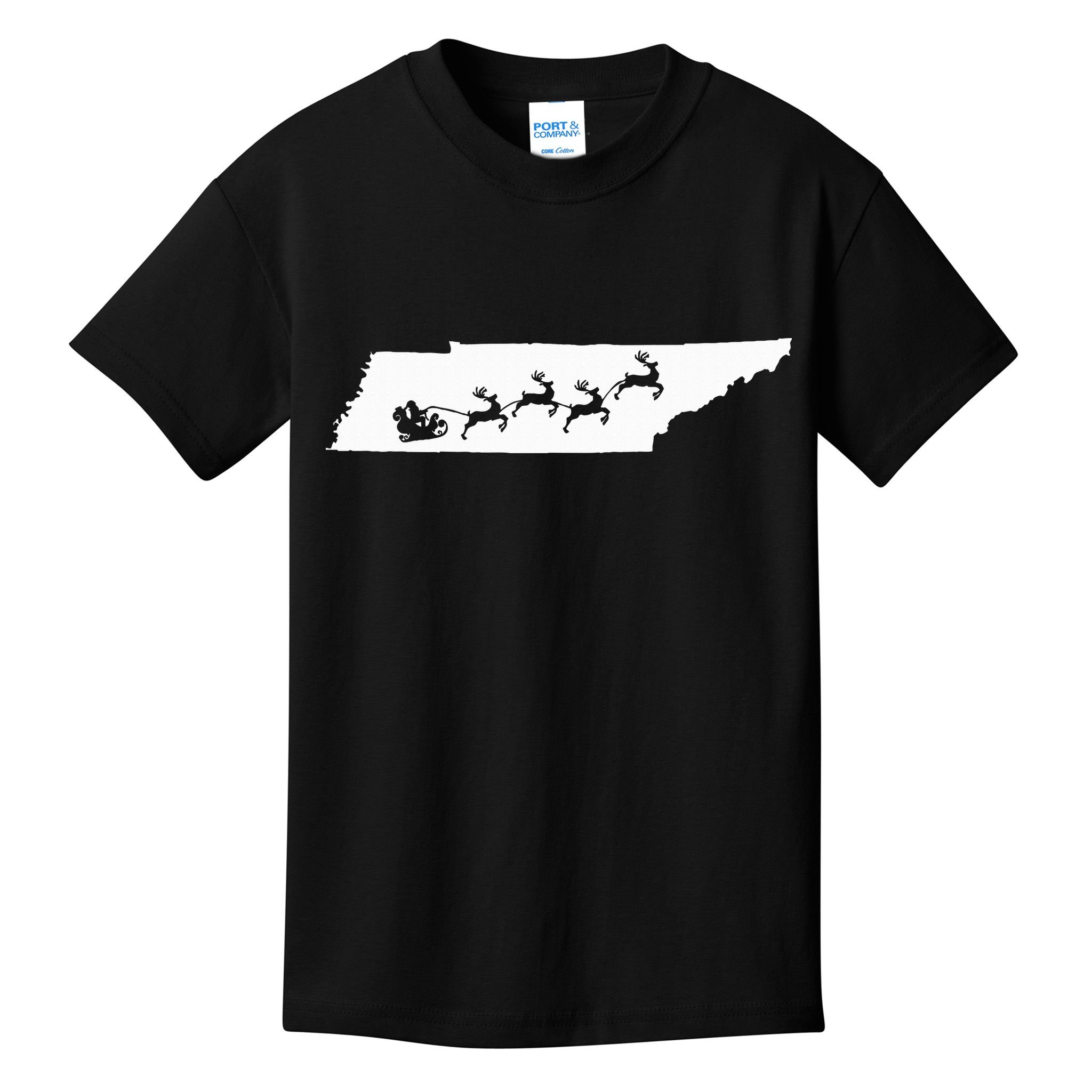 Tennessee Map Santa Christmas Reindeer Xmas Kids T-Shirt