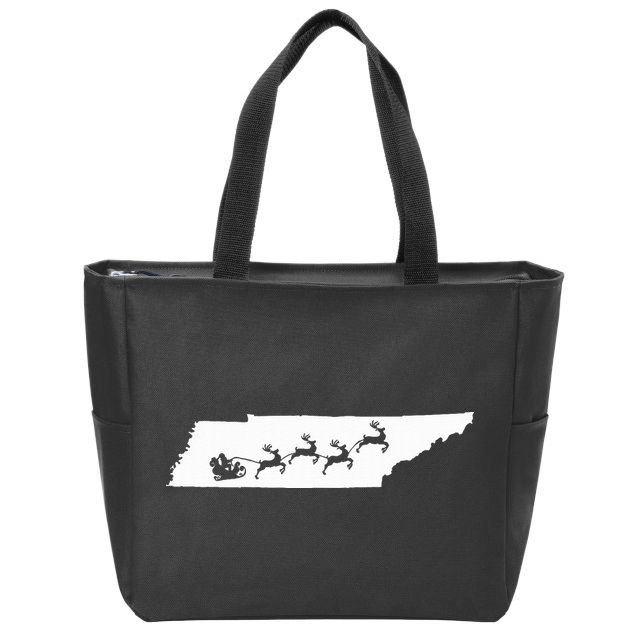 Tennessee Map Santa Christmas Reindeer Xmas Zip Tote Bag