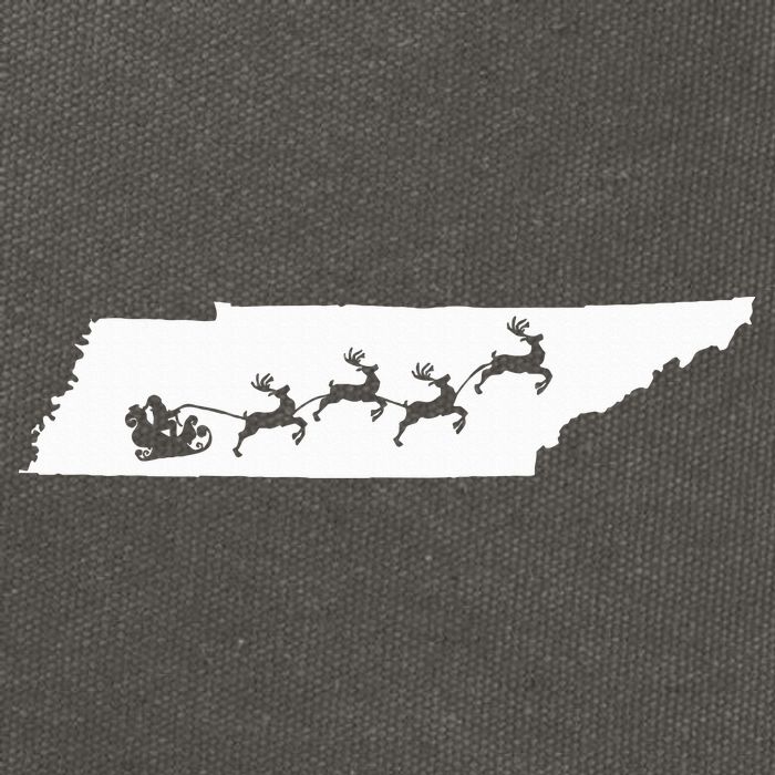Tennessee Map Santa Christmas Reindeer Xmas Cotton Canvas Backpack